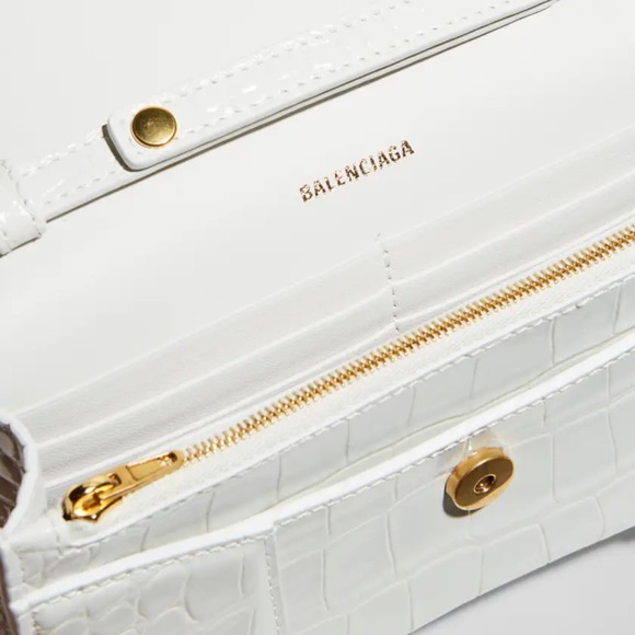 Balenciaga Hourglass Shiny Mock-Croc Chain Wallet - Picture 3 of 4